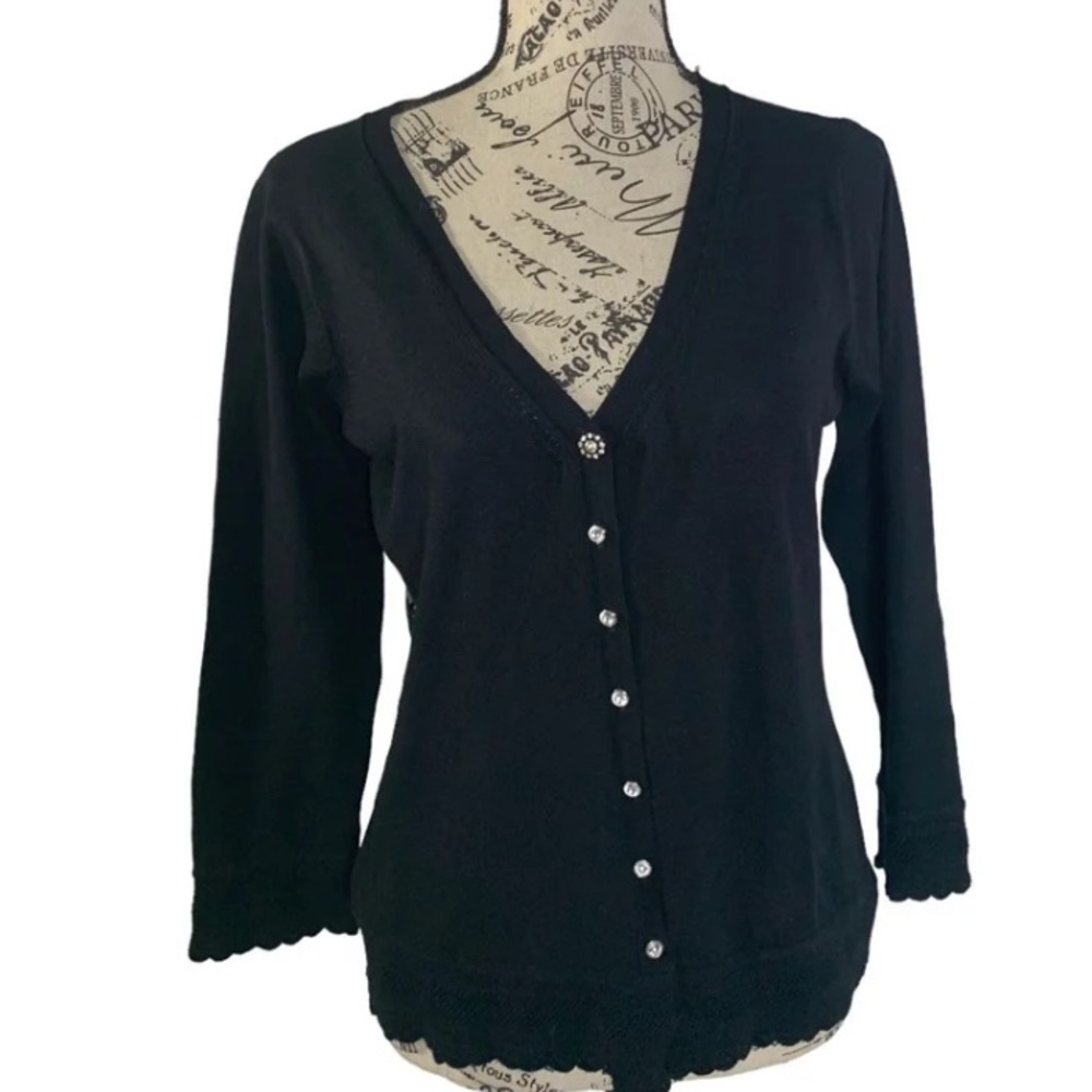 NWT Harve’ Bernard sheer black blouse Women’s size medium